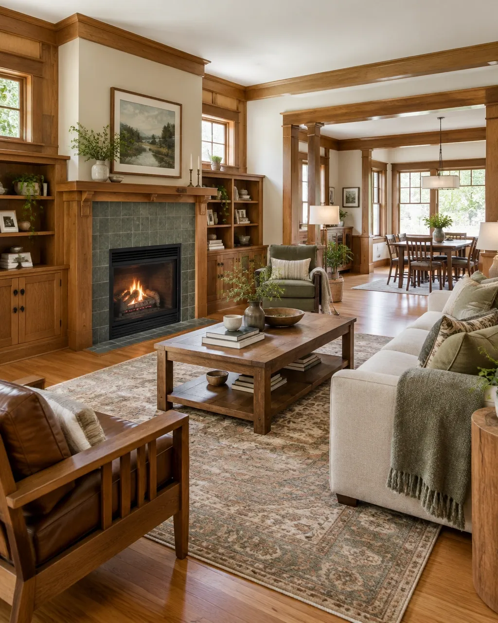 Bright, freshly renovated interior with warm wood detailing